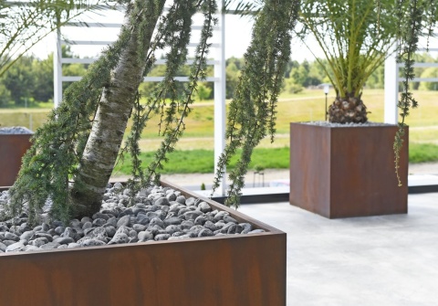 Donica z włókna szklanego ŚCIANKA imitacja betonu lub cortenu