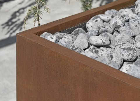 Donica z włókna szklanego ŚCIANKA imitacja betonu lub cortenu