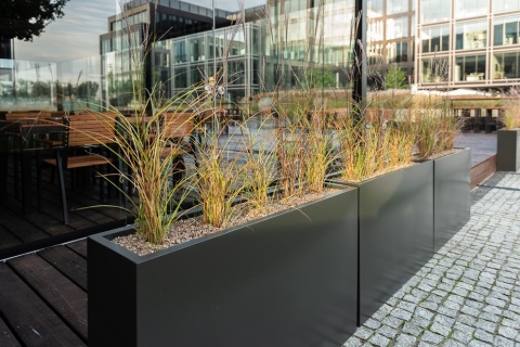 Donica z włókna szklanego ŚCIANKA imitacja betonu lub cortenu