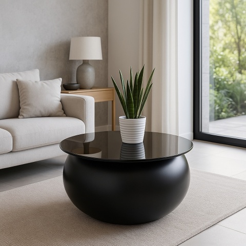 Stolik Kawowy PREMIUM z włókna szklanego. Blat ze szkła OPTIWHITE