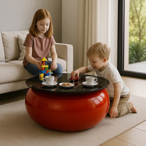 Stolik Kawowy PREMIUM z włókna szklanego. Blat ze szkła OPTIWHITE