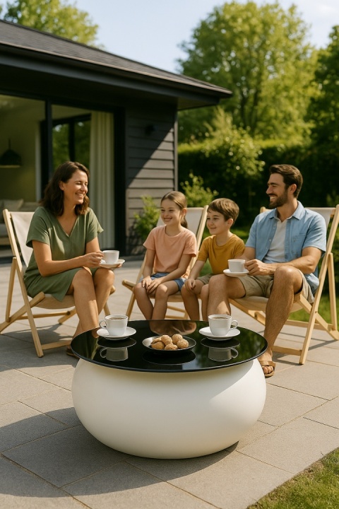 Stolik Kawowy PREMIUM z włókna szklanego. Blat ze szkła OPTIWHITE